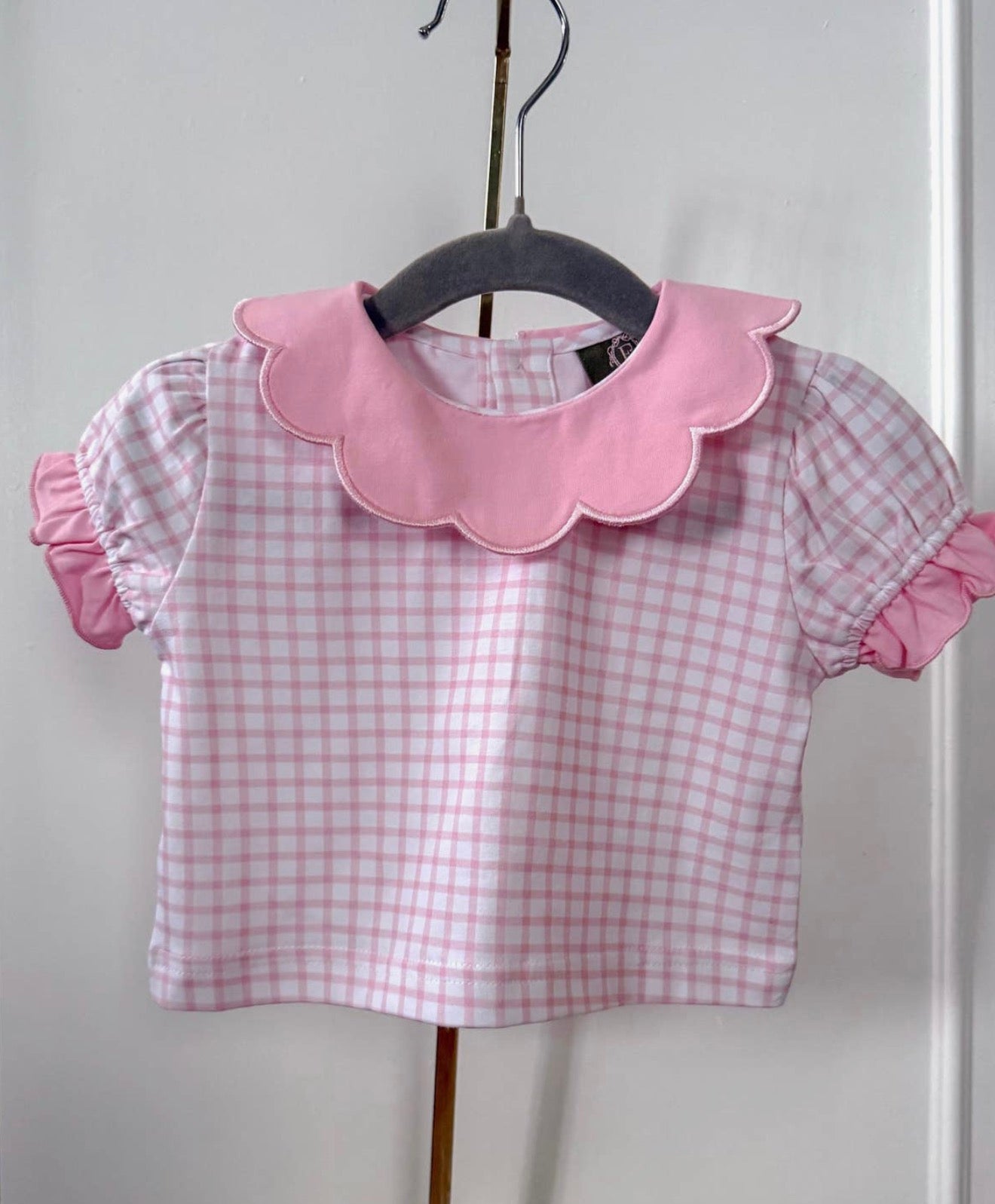 Gingham Scalloped Tee - Back To School