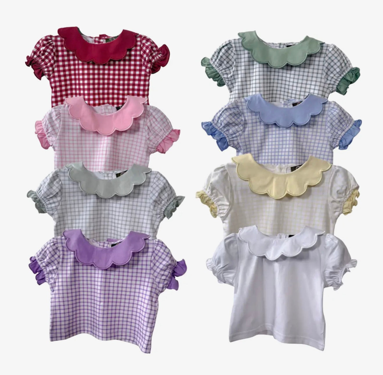 Gingham Scalloped Tee - Back To School