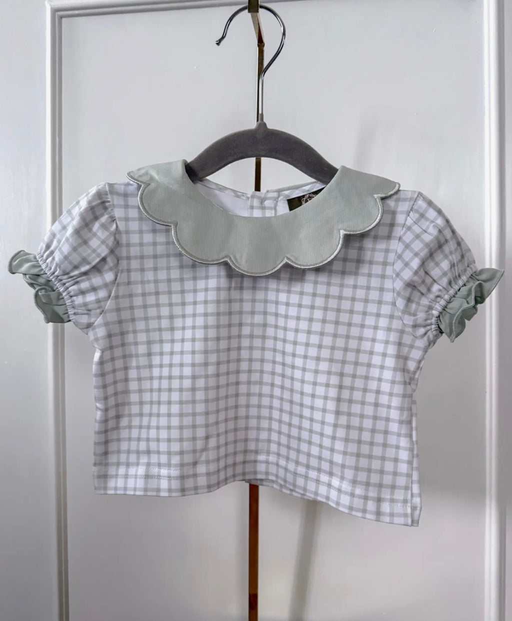 Gingham Scalloped Tee - Back To School