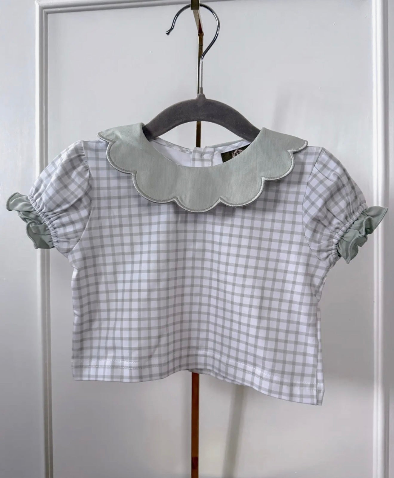 Gingham Scalloped Tee - Back To School