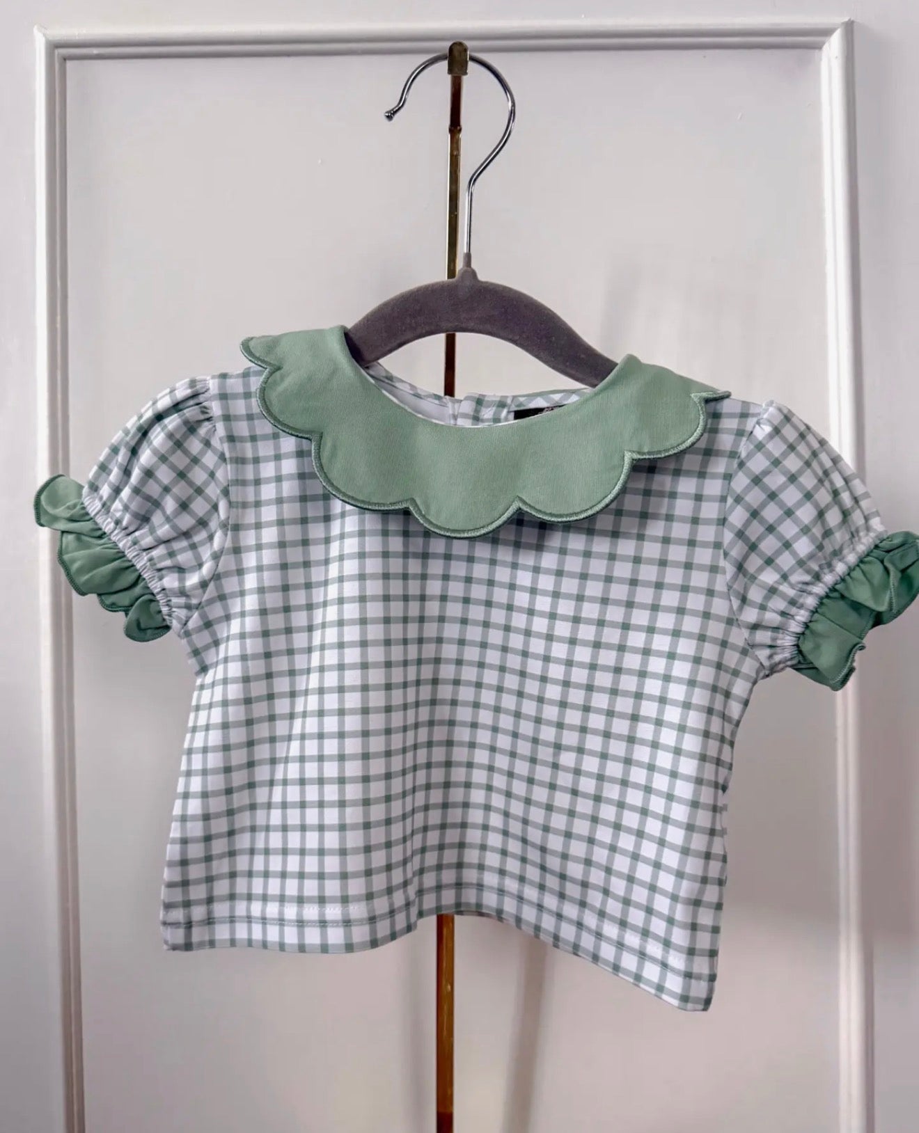 Gingham Scalloped Tee - Back To School