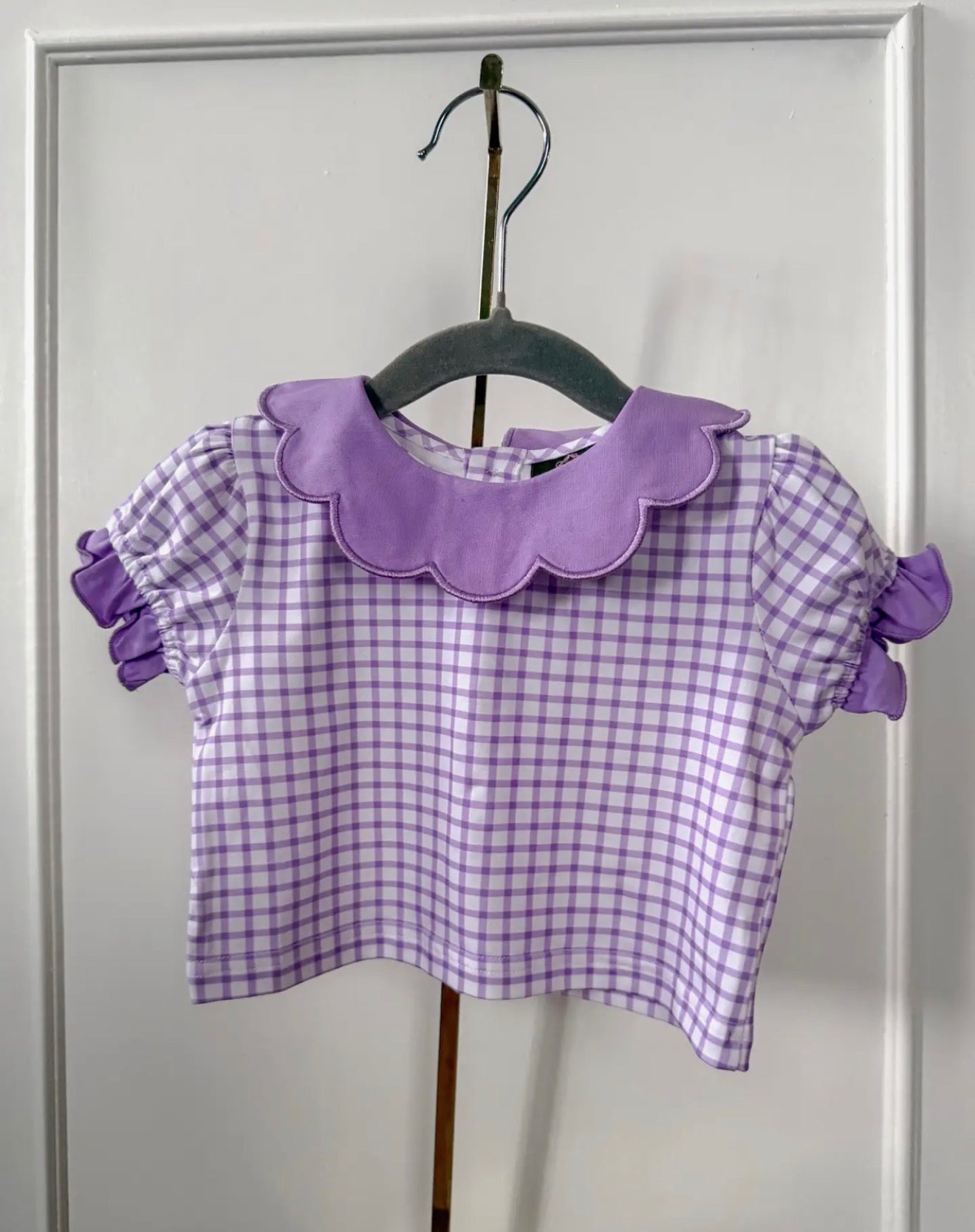 Gingham Scalloped Tee - Back To School