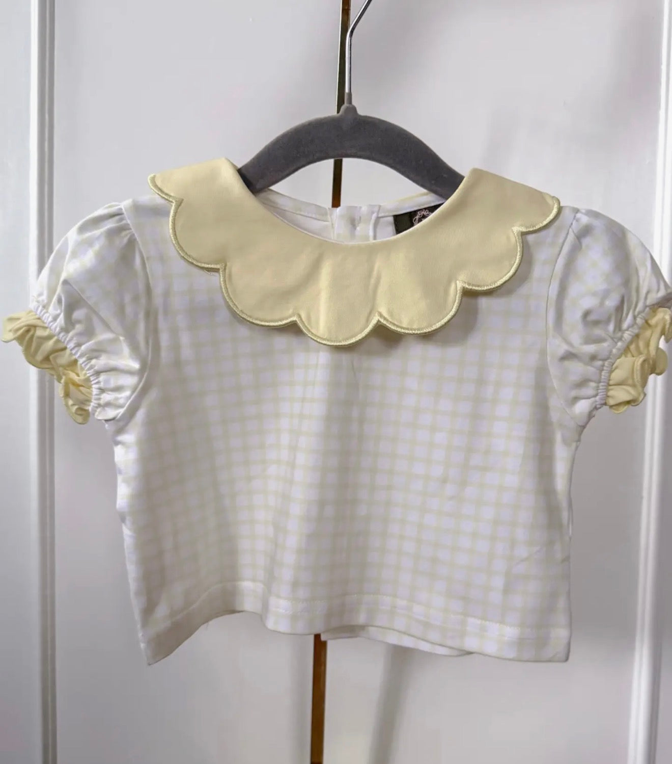 Gingham Scalloped Tee - Back To School