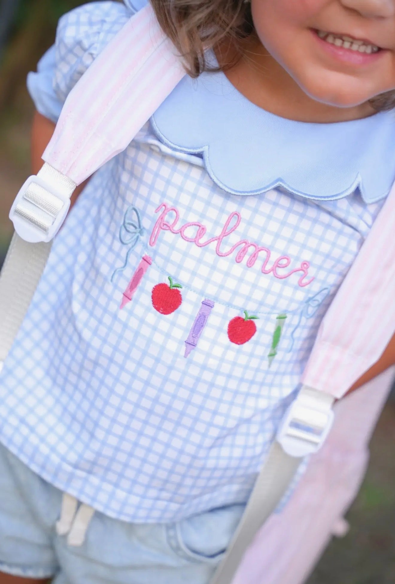 Gingham Scalloped Tee - Back To School