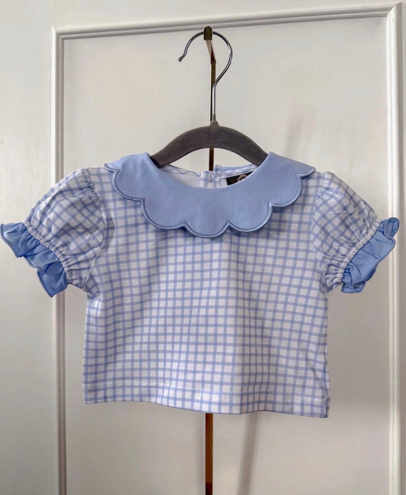 Gingham Scalloped Tee - Back To School