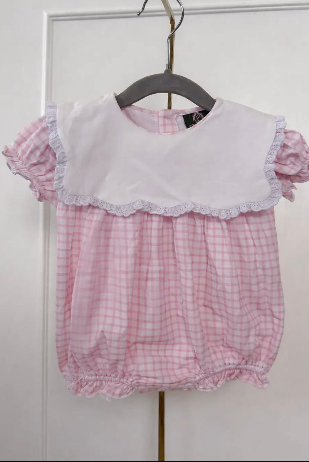 Scallop Bib Gingham Bubble