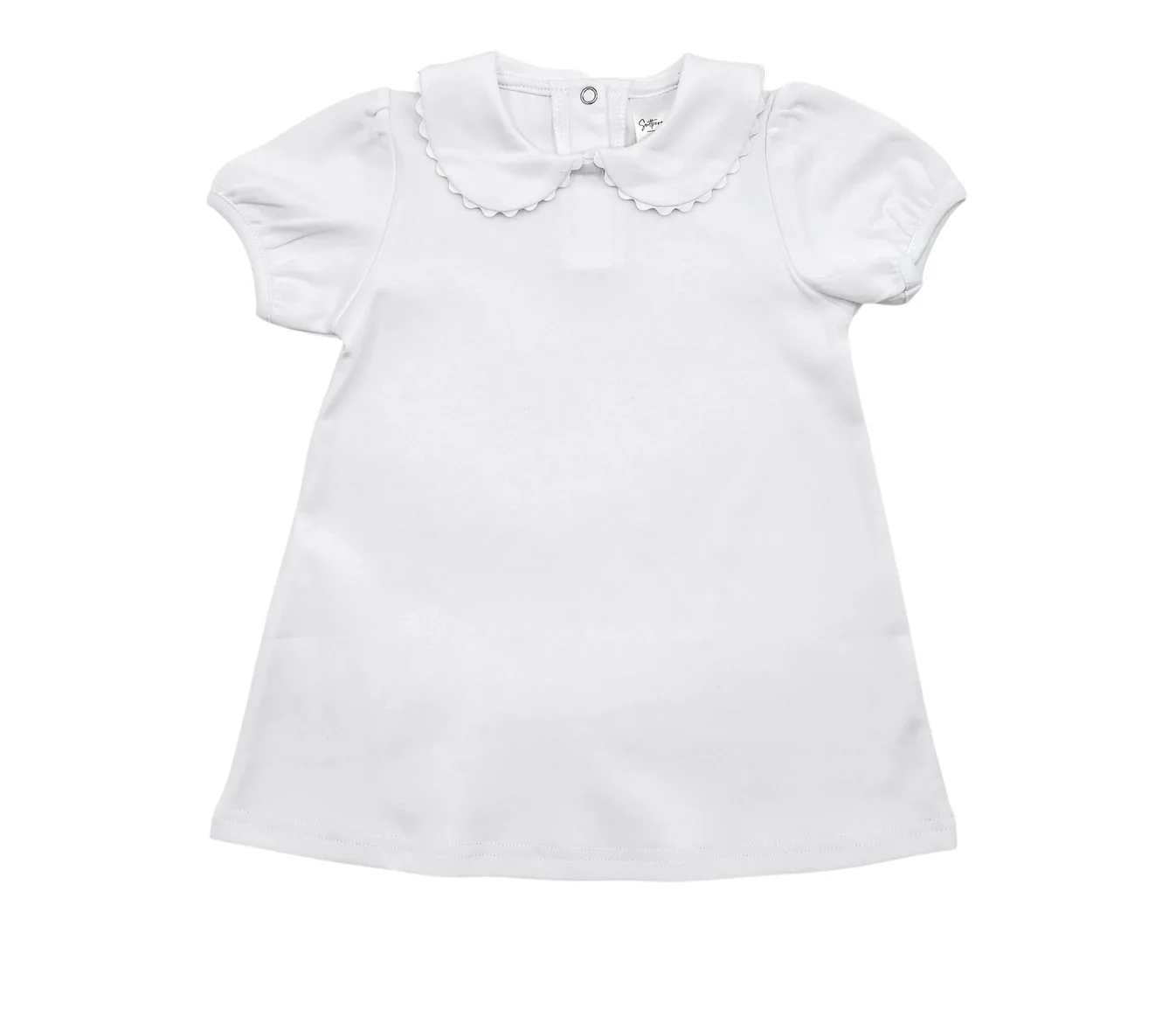 Short Sleeve Scalloped Dress - Back To School