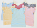Knit Stripe Flutter Sleeve Shirt