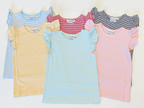 Knit Stripe Flutter Sleeve Shirt