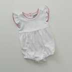 Knit Flutter Sleeve Bubble with Picot Trim