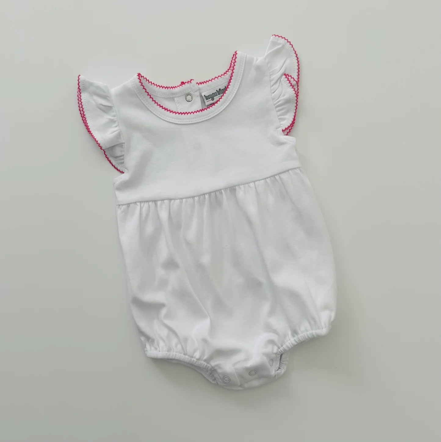 Knit Flutter Sleeve Bubble with Picot Trim