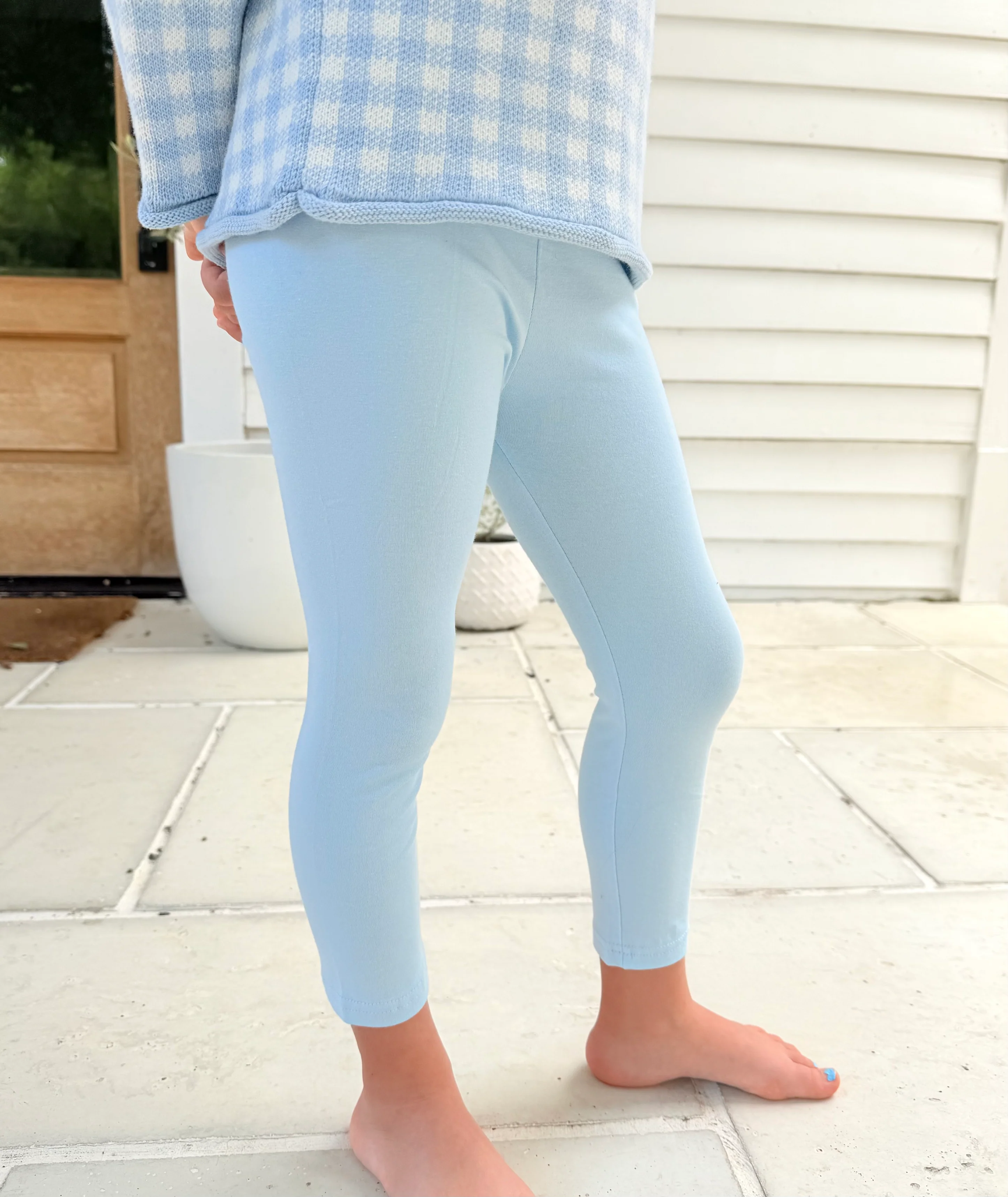 Light Blue Cotton Leggings