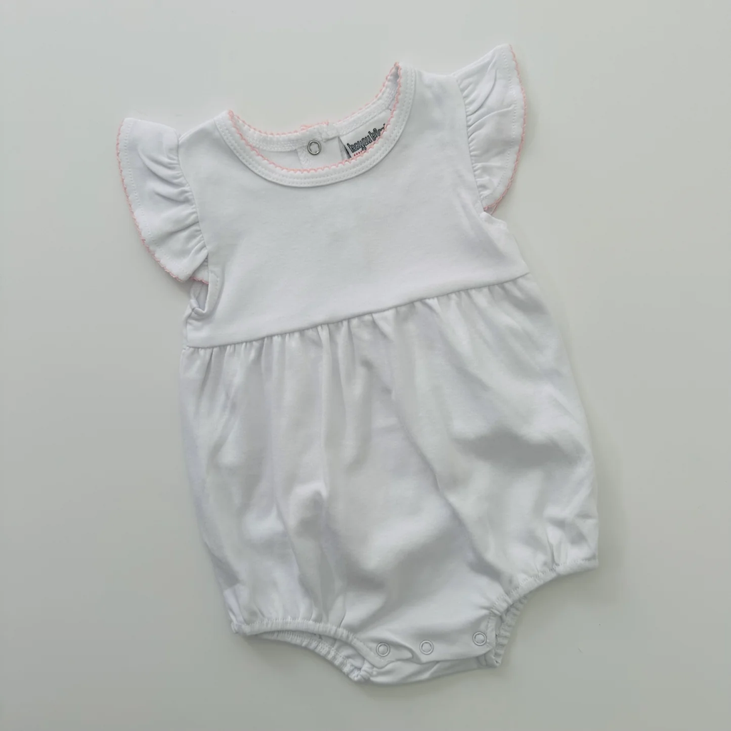 Knit Flutter Sleeve Bubble with Picot Trim