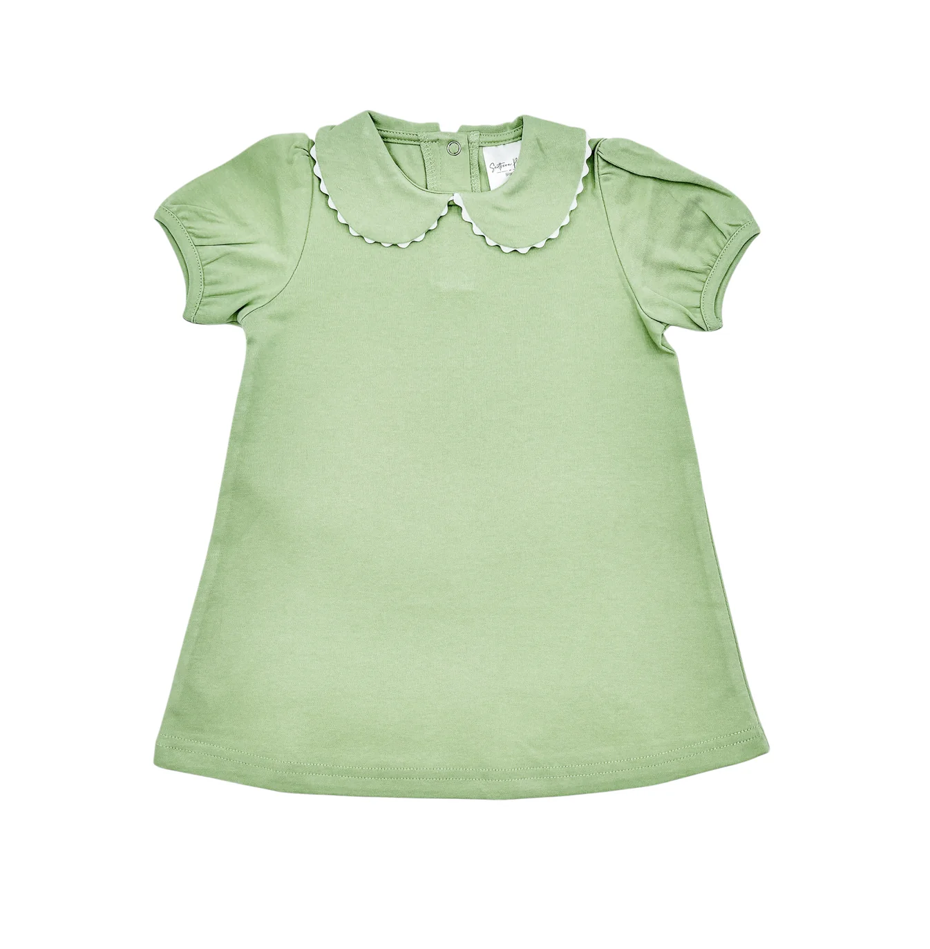 Short Sleeve Scalloped Dress - Back To School