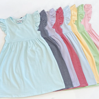 Knit Stripe Flutter Sleeve Dress