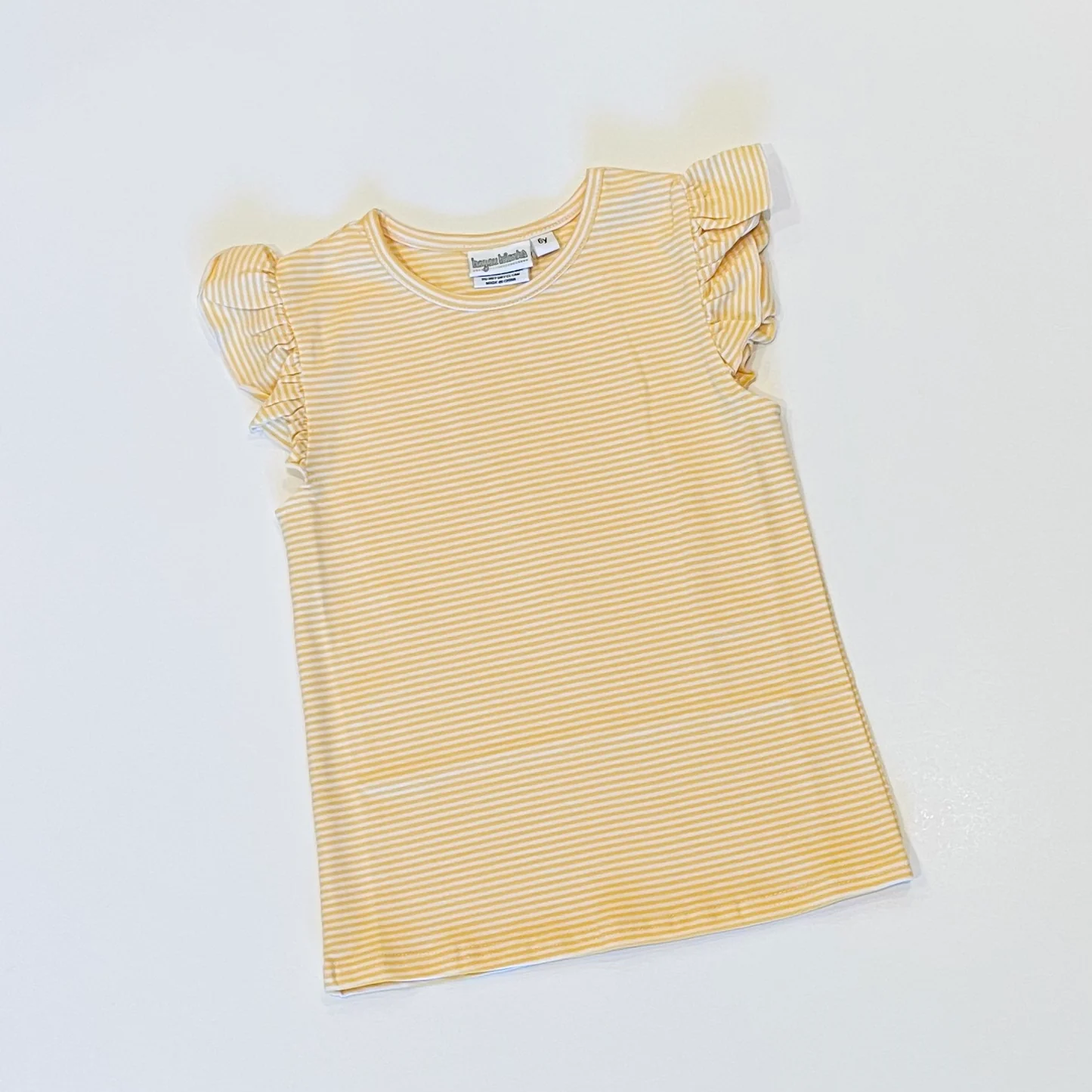 Knit Stripe Flutter Sleeve Shirt