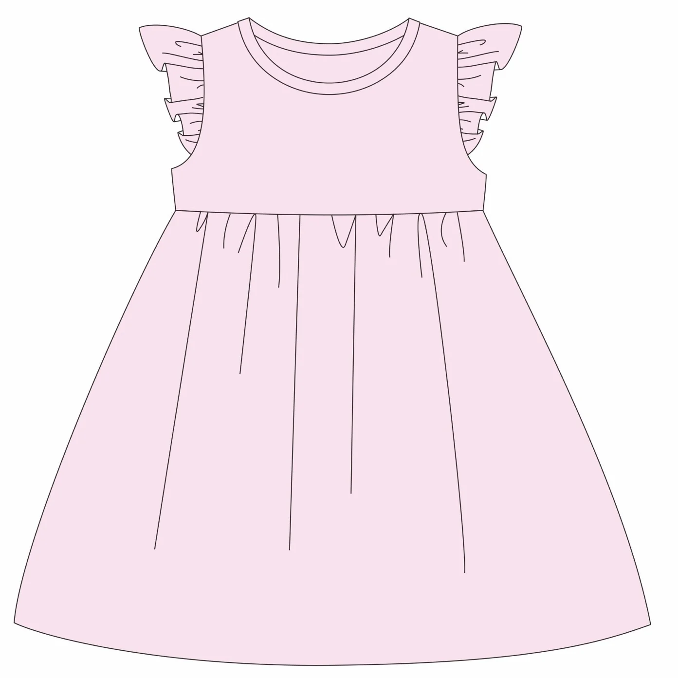 Knit Solid Flutter Sleeve Dress