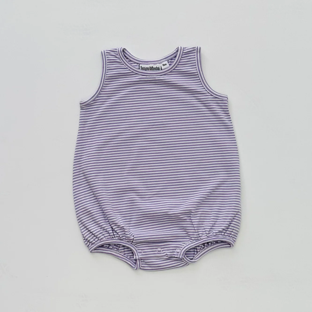 Knit Stripe Sleeveless Bubble