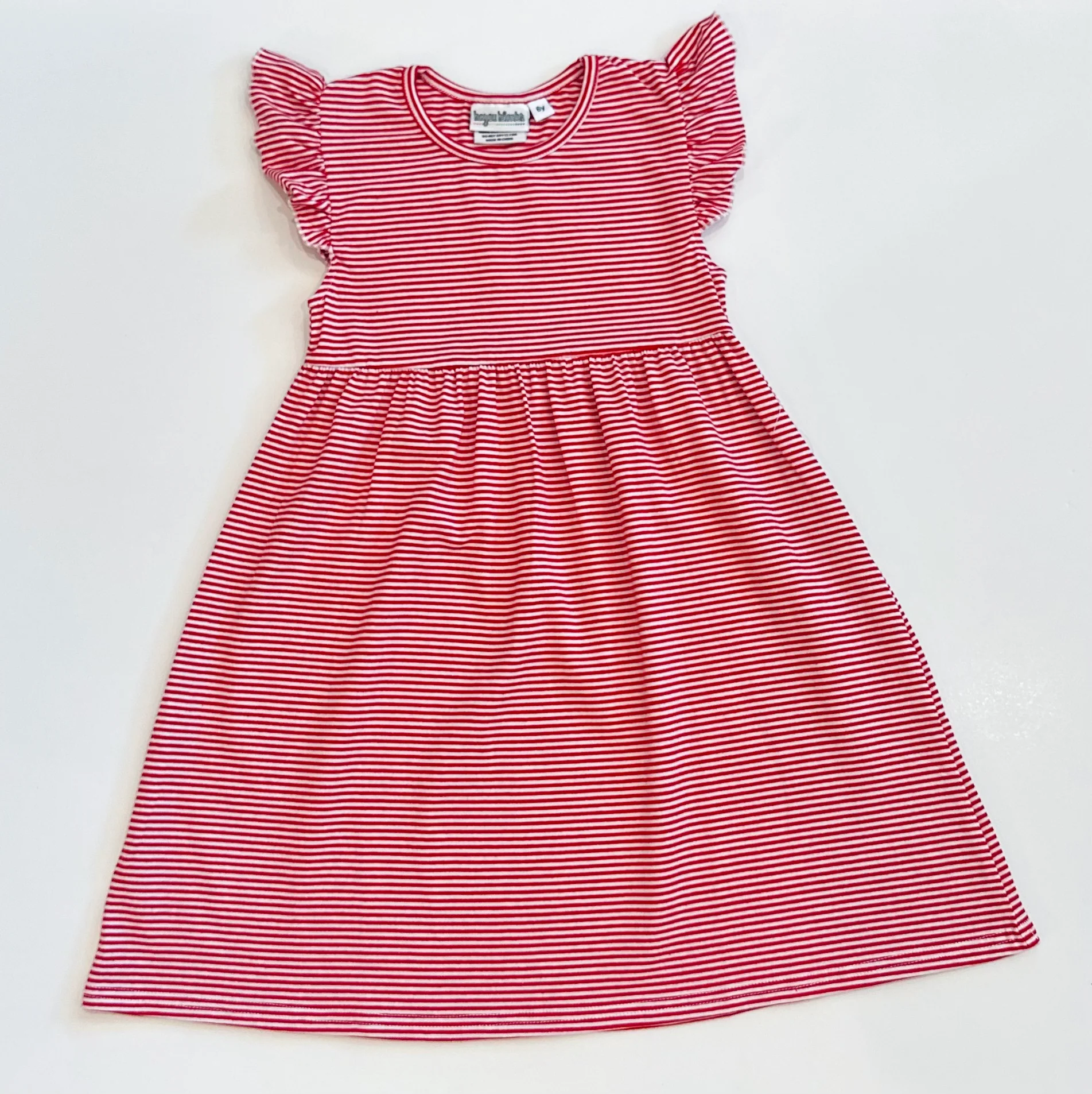 Knit Stripe Flutter Sleeve Dress