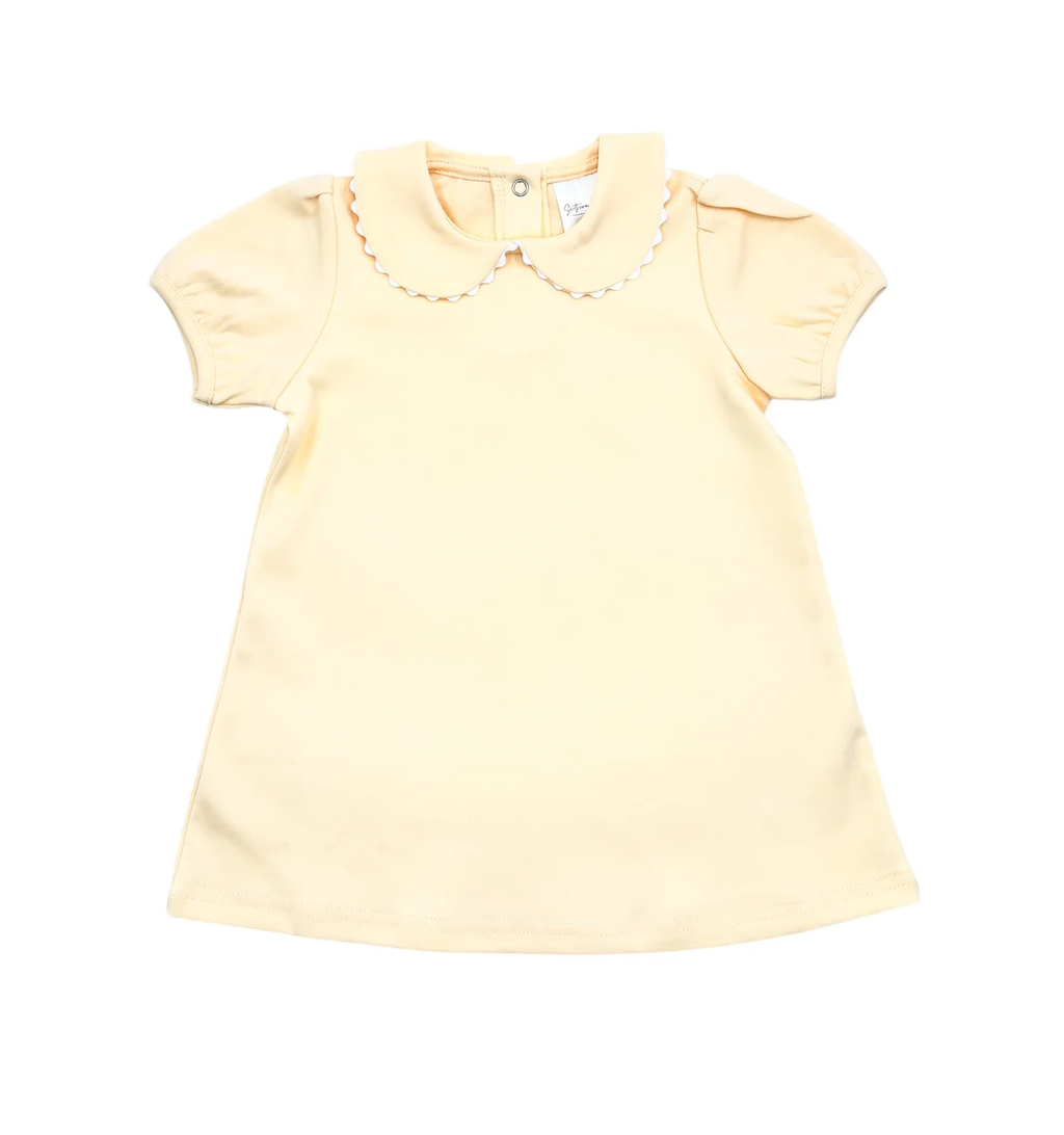 Short Sleeve Scalloped Dress - Back To School
