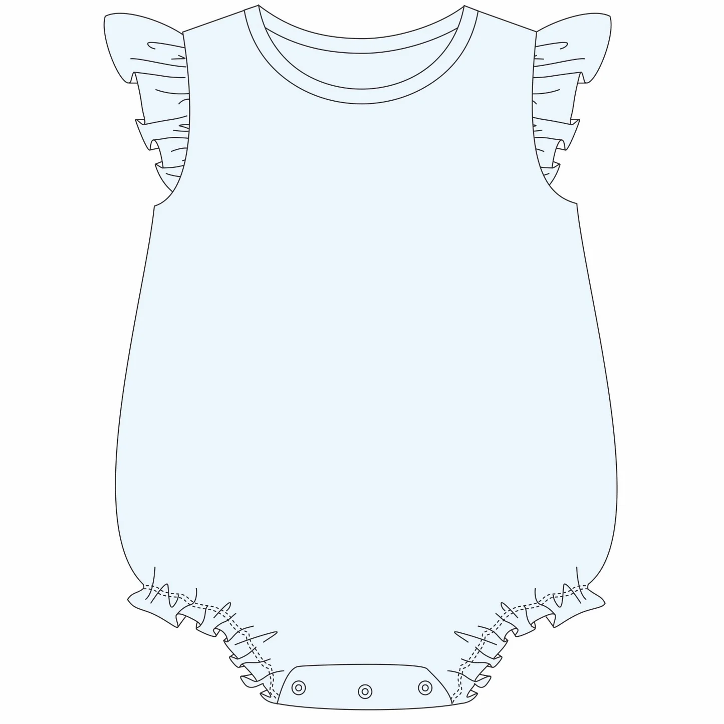 Knit Solid Flutter Sleeve Bubble