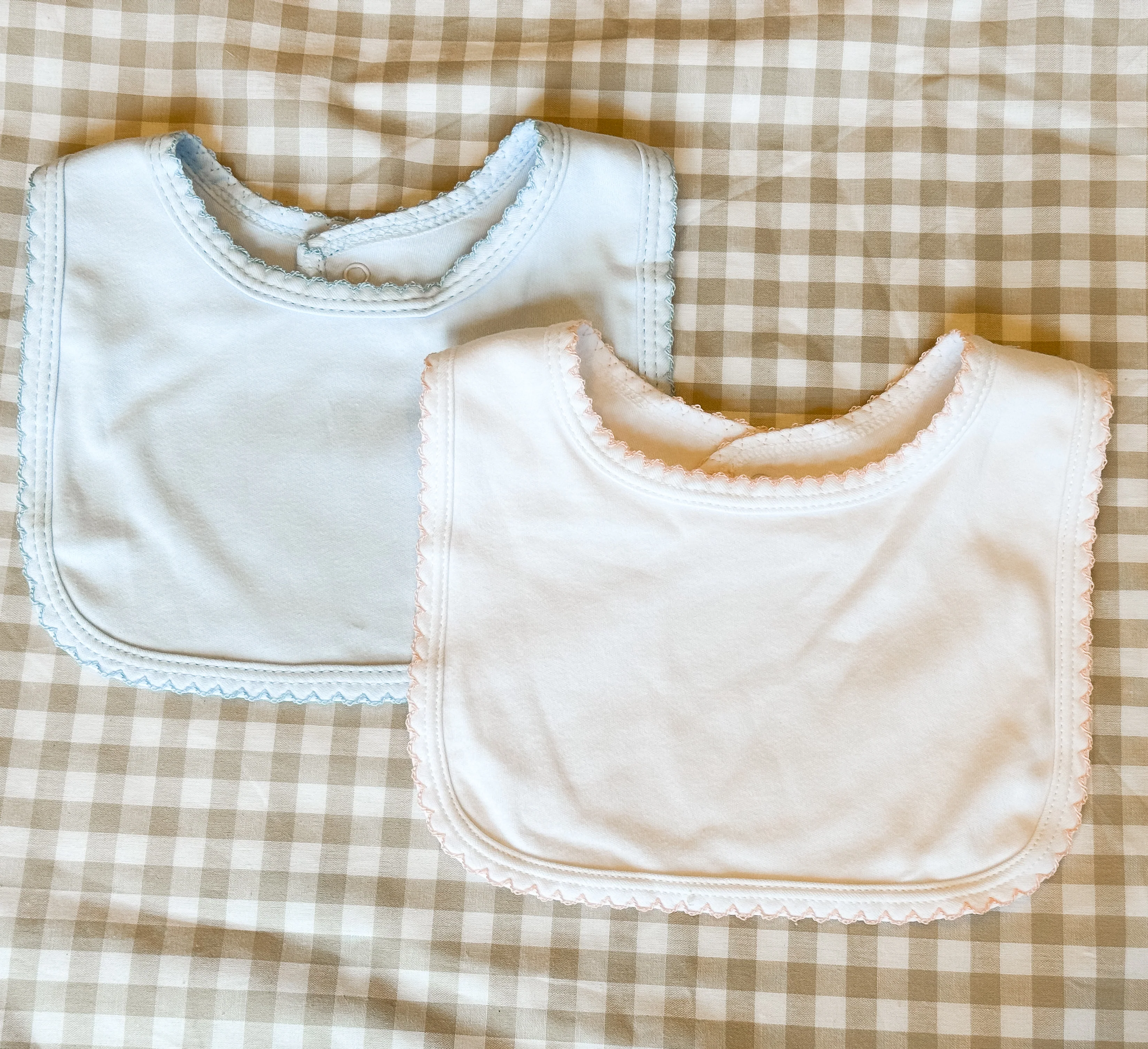 Picot Trim Cotton Bib