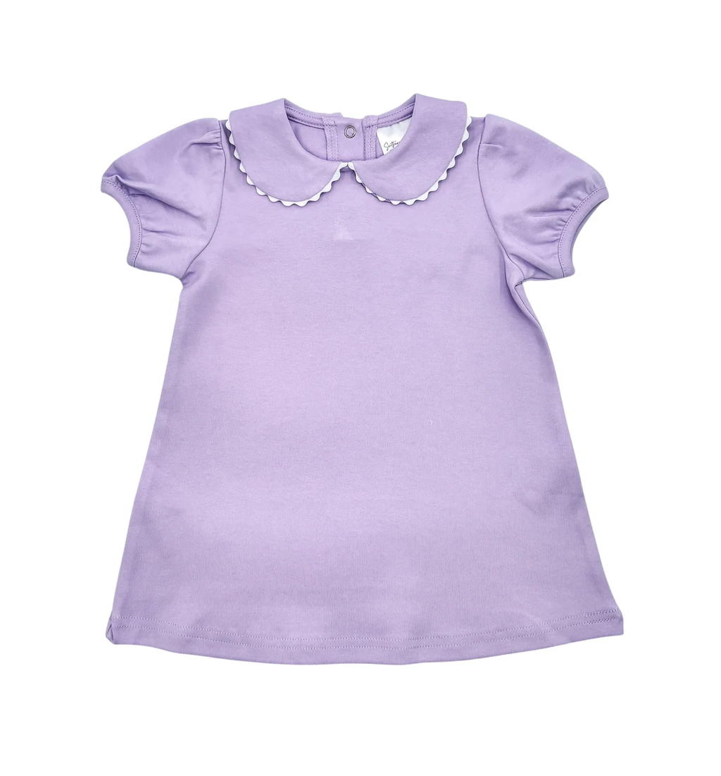 Short Sleeve Scalloped Dress - Back To School