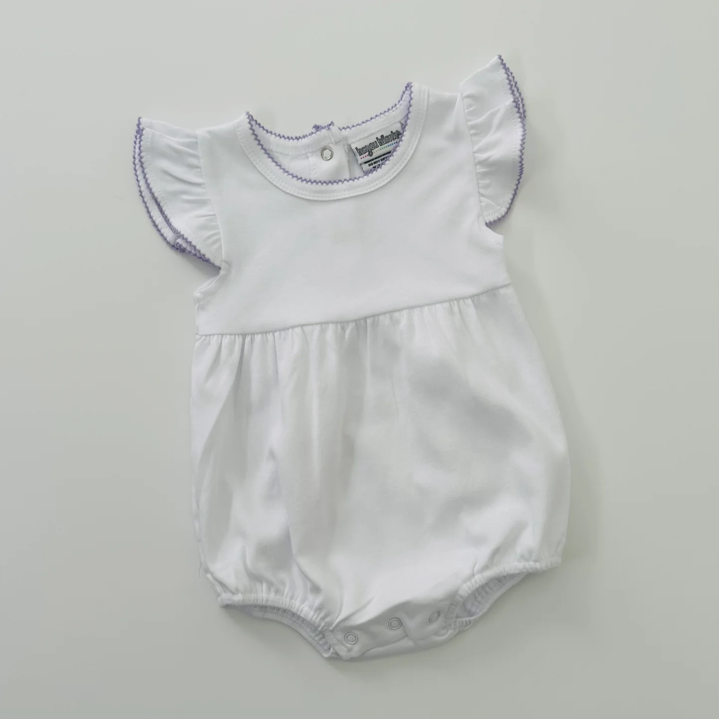 Knit Flutter Sleeve Bubble with Picot Trim