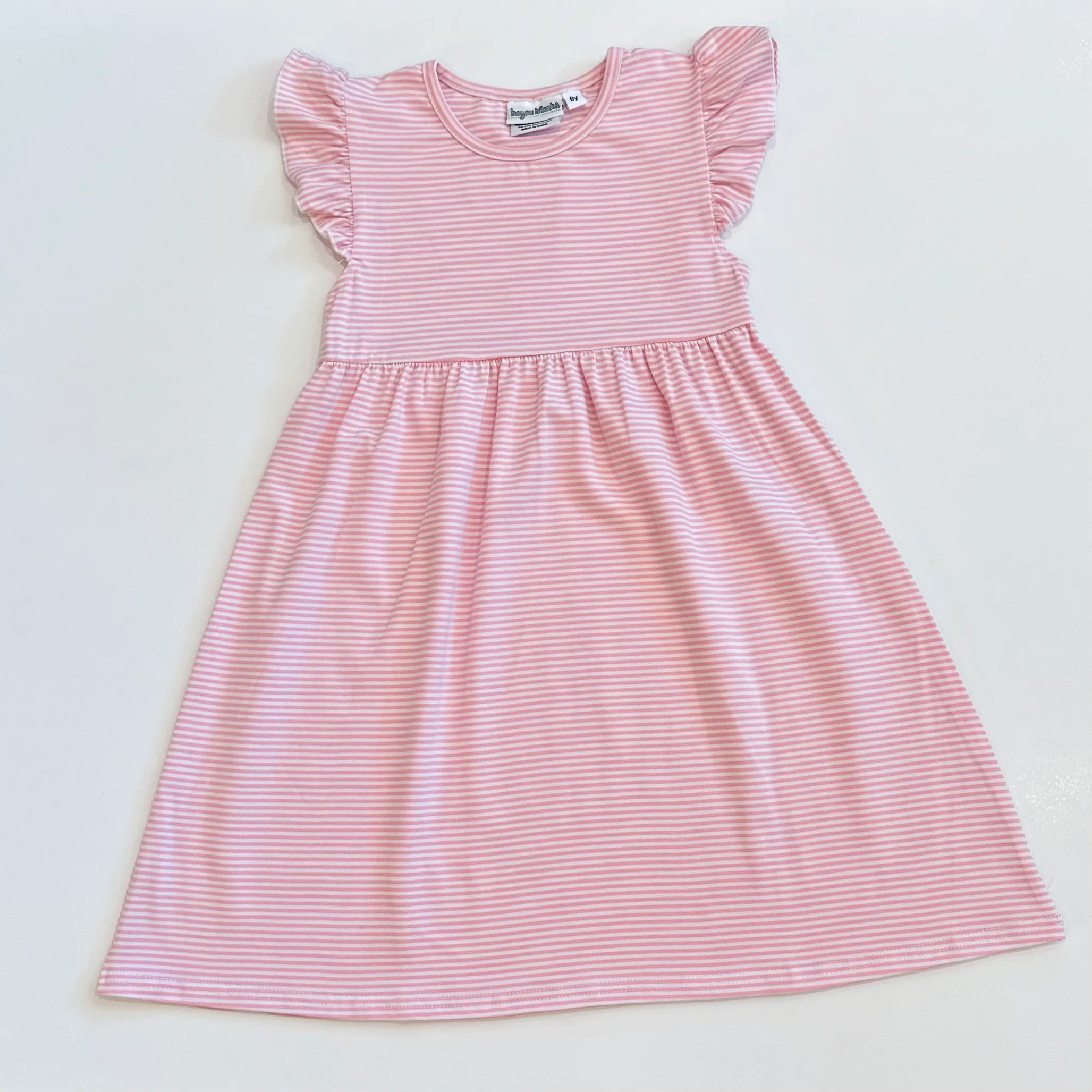 Knit Stripe Flutter Sleeve Dress