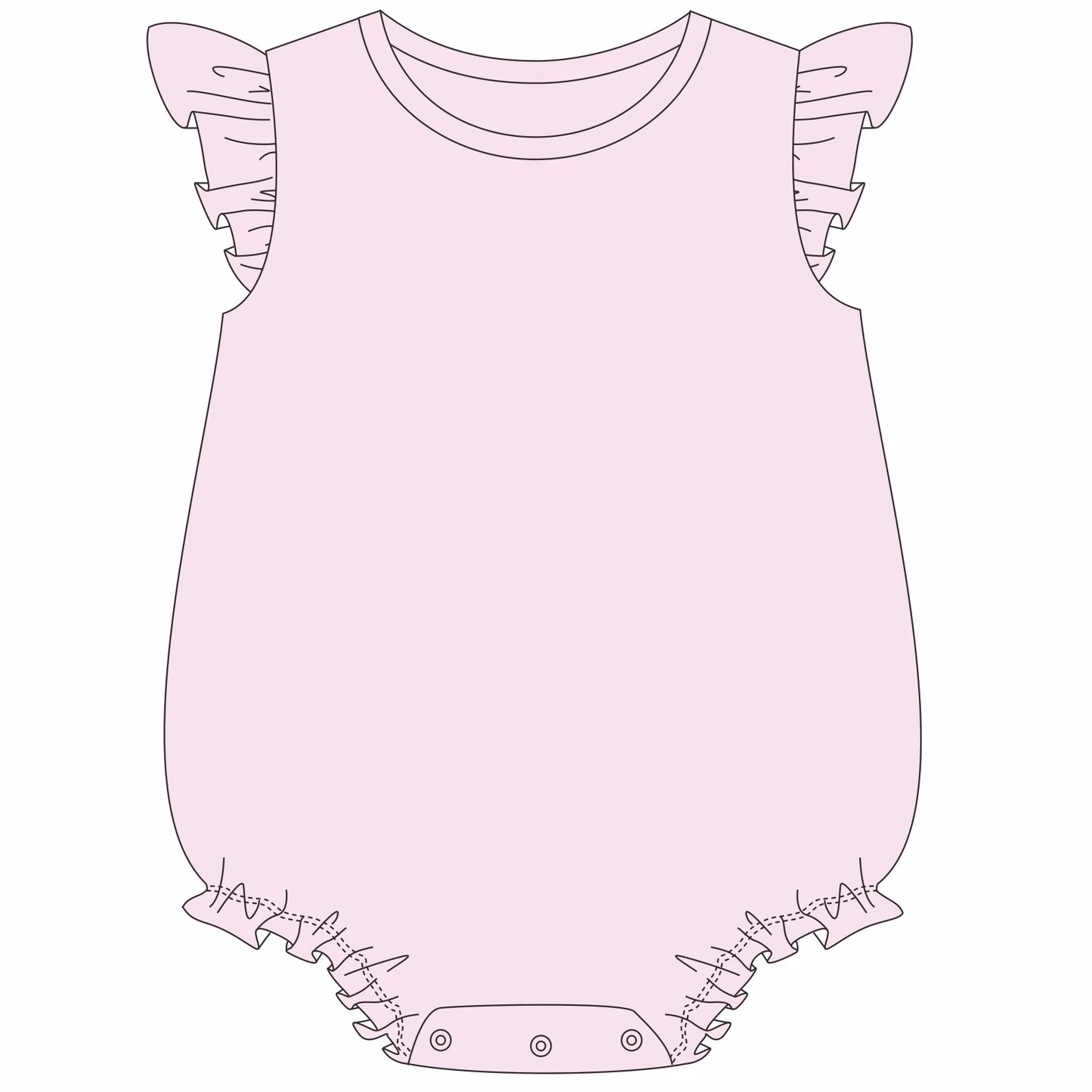 Knit Solid Flutter Sleeve Bubble