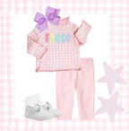 Pink Gingham Rollneck Sweater