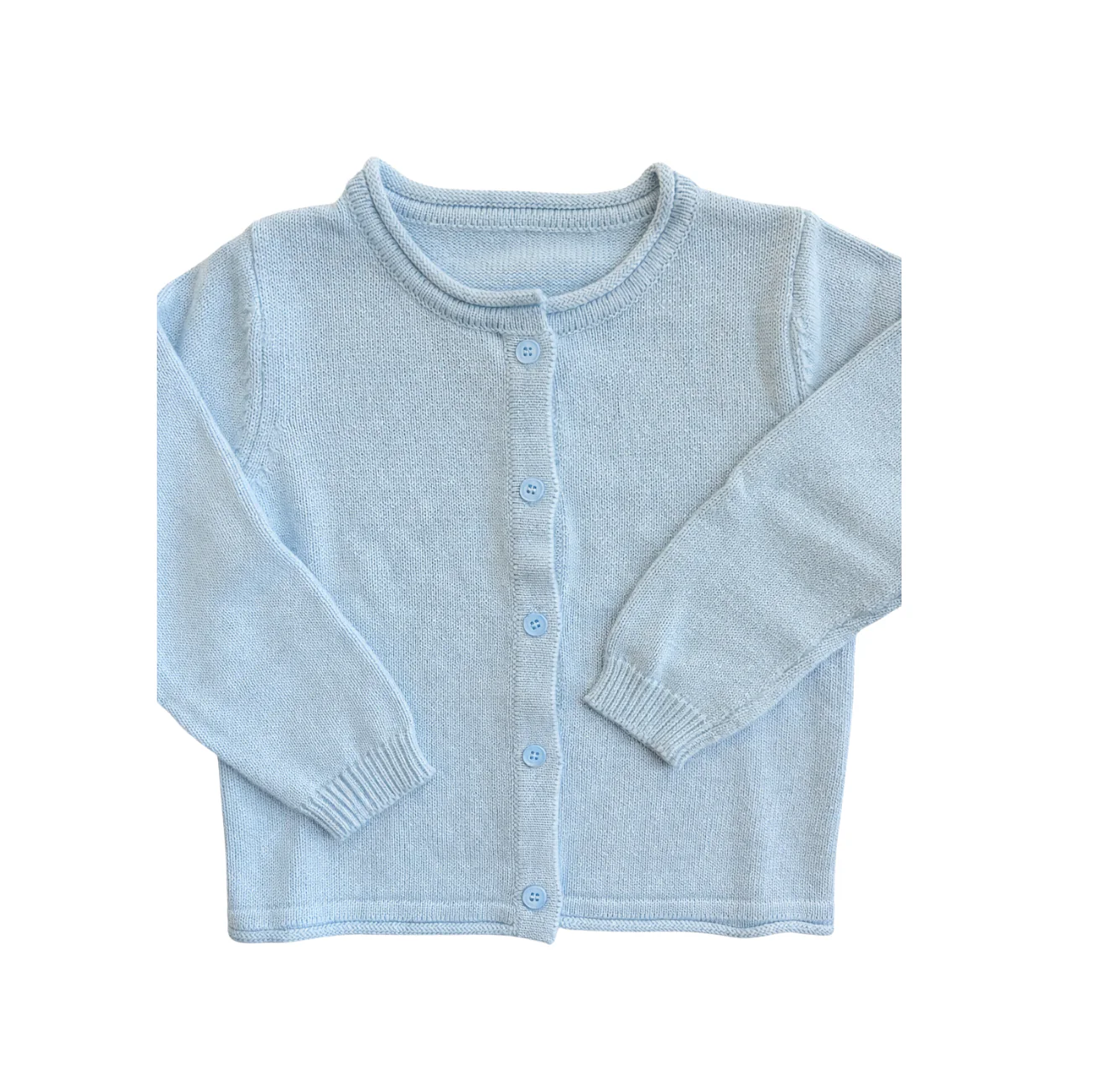 Blue Roll Neck Cardigan
