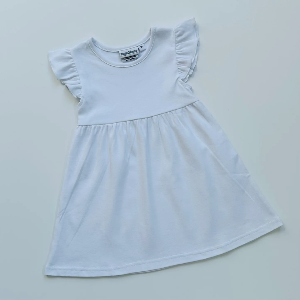 Knit Solid Flutter Sleeve Dress