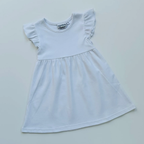 Knit Solid Flutter Sleeve Dress