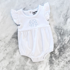 Knit Flutter Sleeve Bubble with Picot Trim