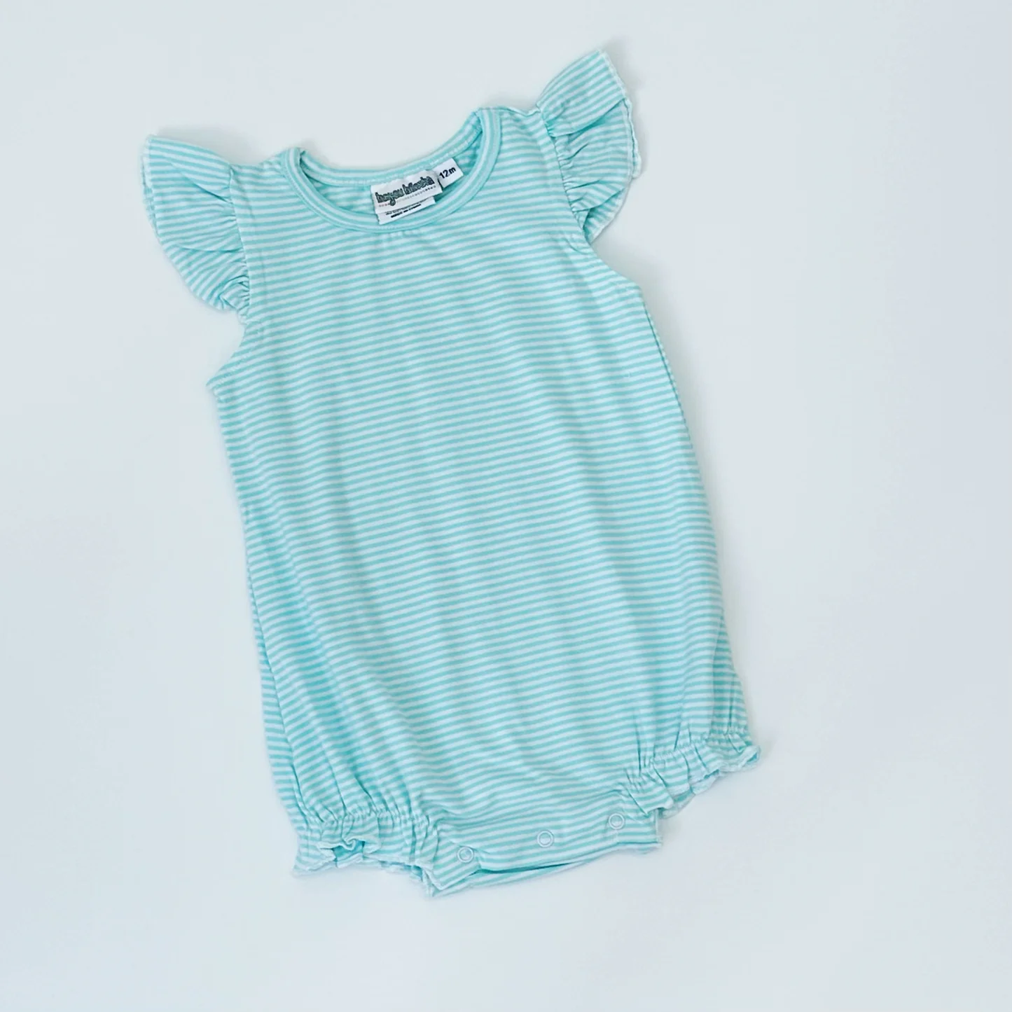 Knit Stripe Flutter Sleeve Bubble