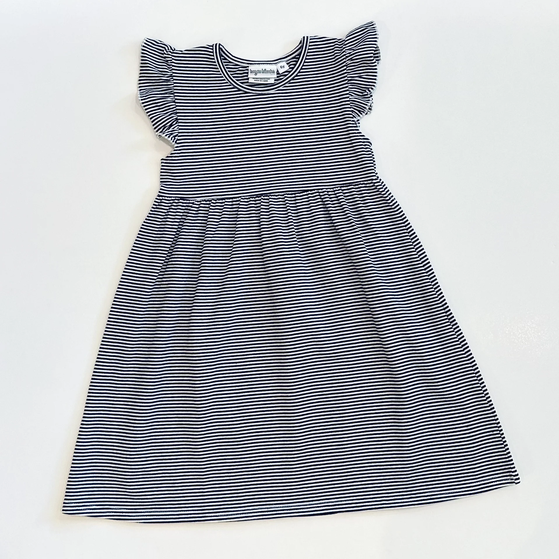 Knit Stripe Flutter Sleeve Dress