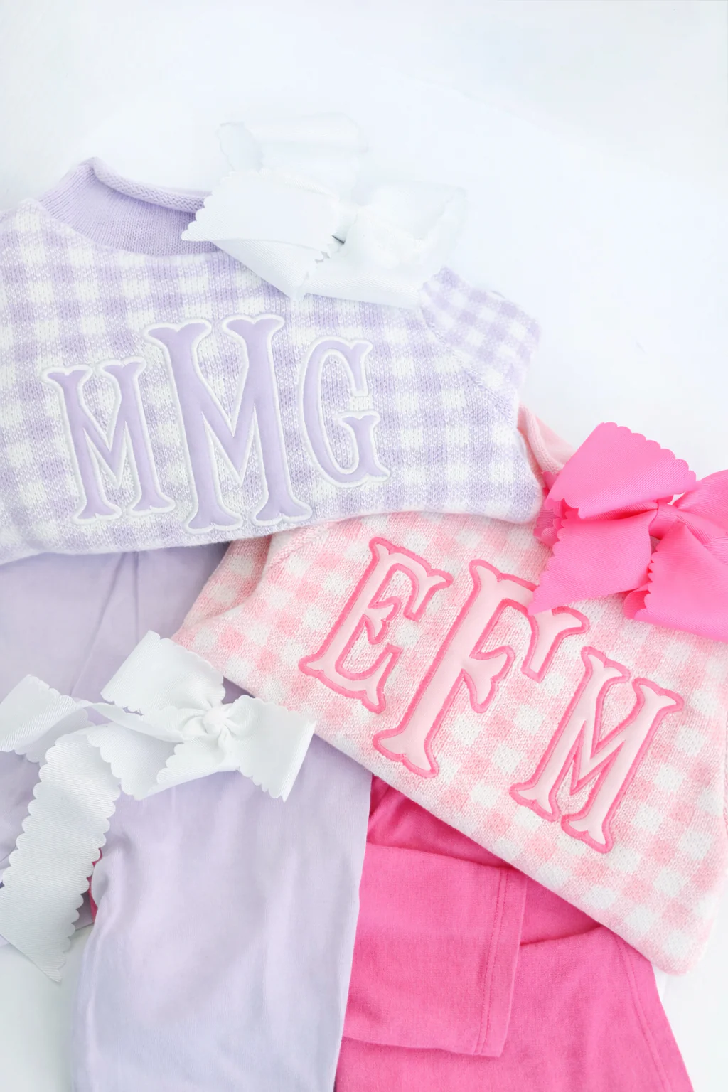 Lavender Gingham Rollneck Sweater