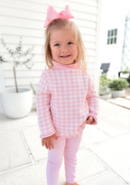 Pink Gingham Rollneck Sweater