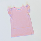 Knit Stripe Flutter Sleeve Shirt