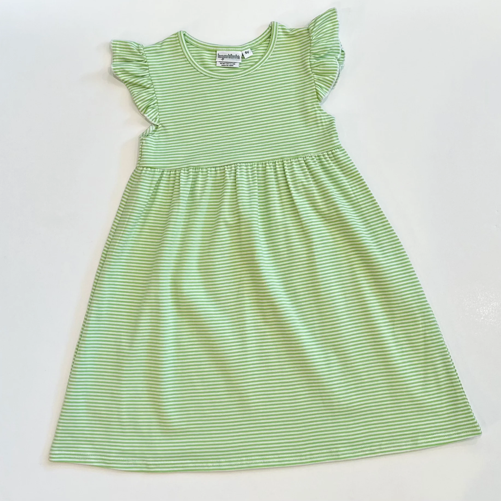 Knit Stripe Flutter Sleeve Dress