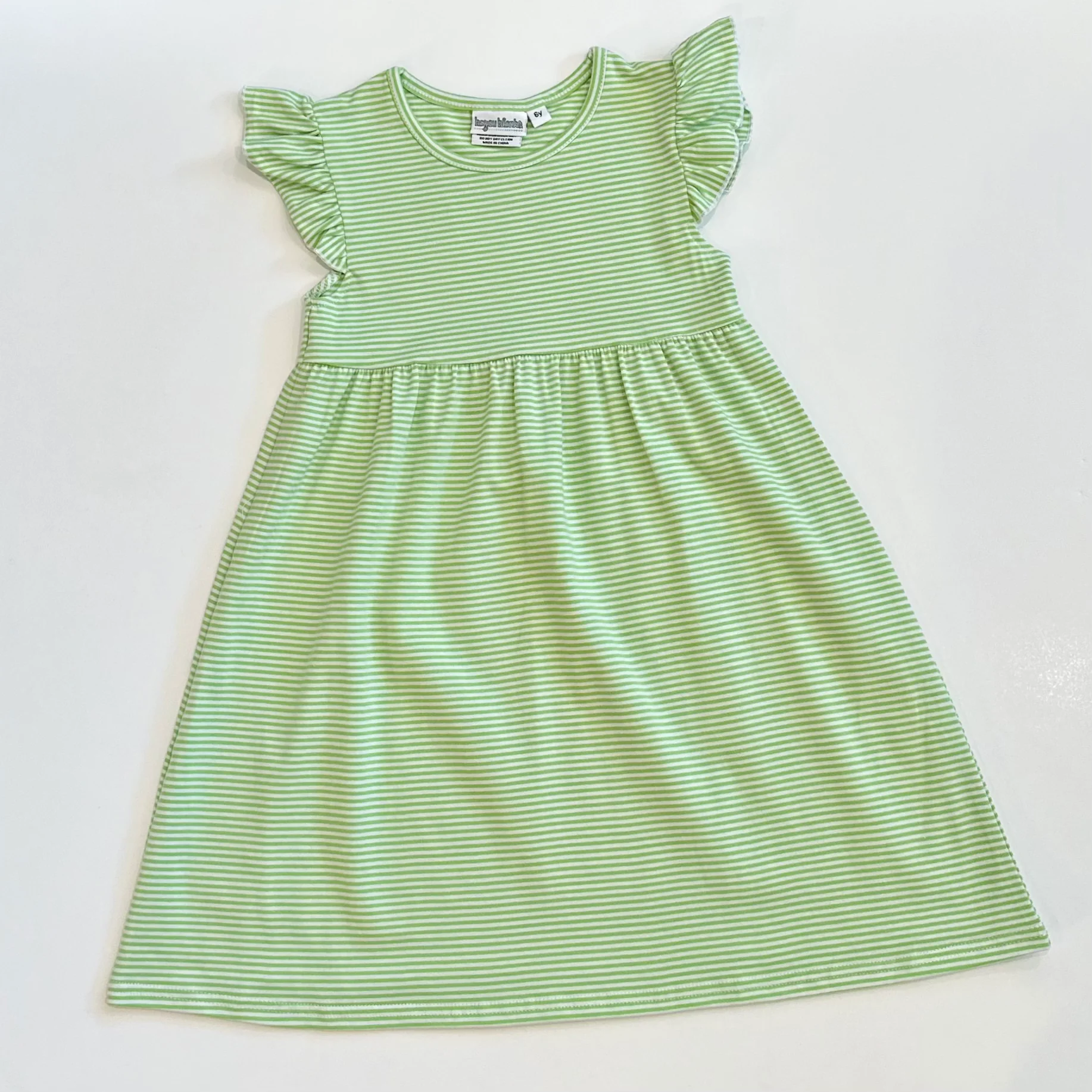 Knit Stripe Flutter Sleeve Dress